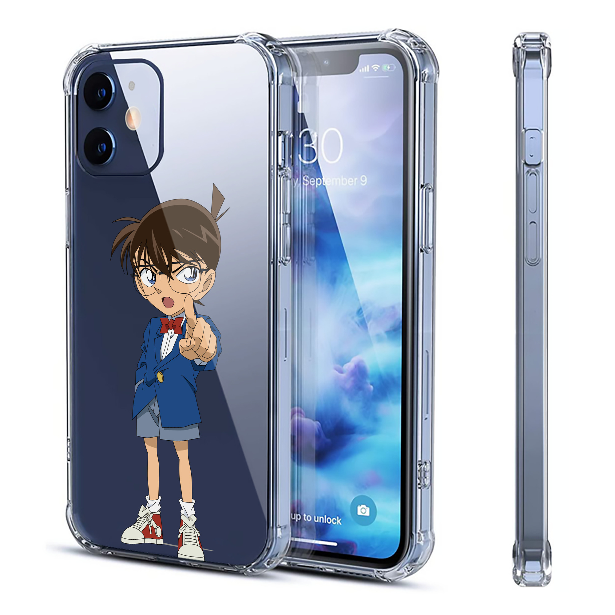 （画像用） 名探偵コナン 江戸川 コナン Detective Conan Conan Edogawa 【iPhone 12シリーズ対応】透明スマホケース（クリアソフトケース）